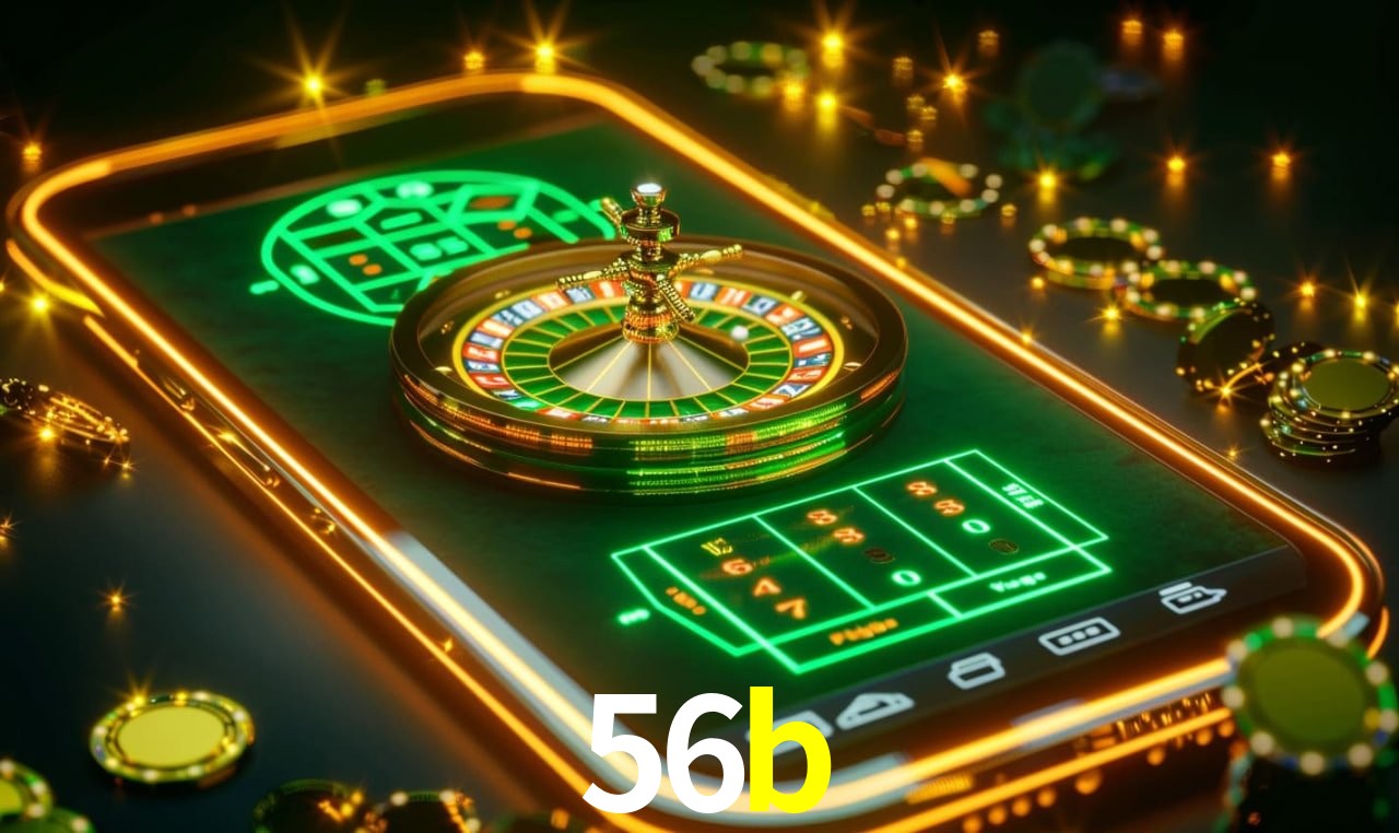 Imagem promocional da 56b mostrando a plataforma e suas vantagens